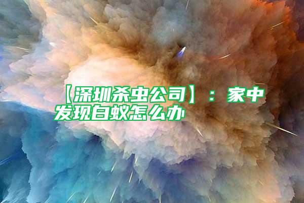 【深圳殺蟲公司】：家中發現白蟻怎么辦