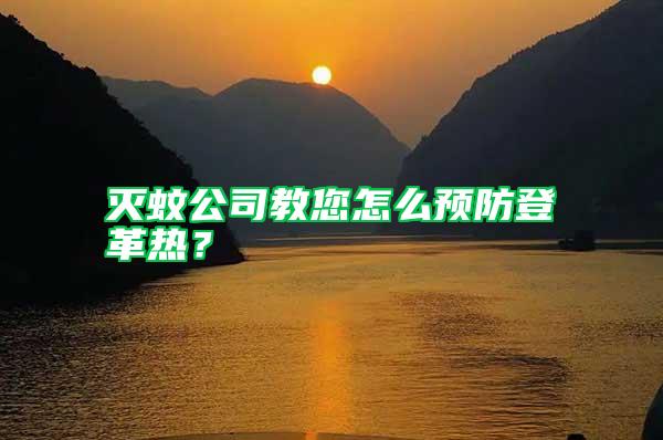 滅蚊公司教您怎么預防登革熱？