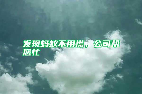發現螞蟻不用慌，公司幫您忙
