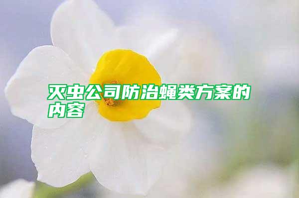 滅蟲公司防治蠅類方案的內(nèi)容