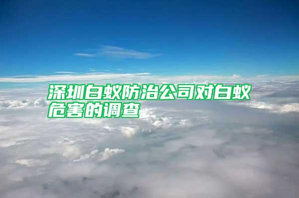 深圳白蟻防治公司對白蟻危害的調(diào)查