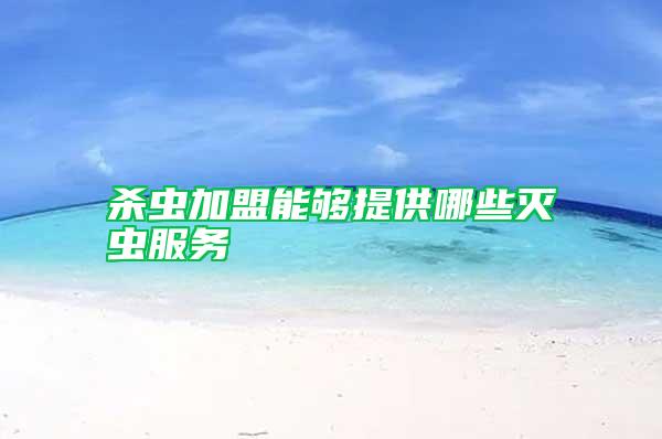 殺蟲(chóng)加盟能夠提供哪些滅蟲(chóng)服務(wù)
