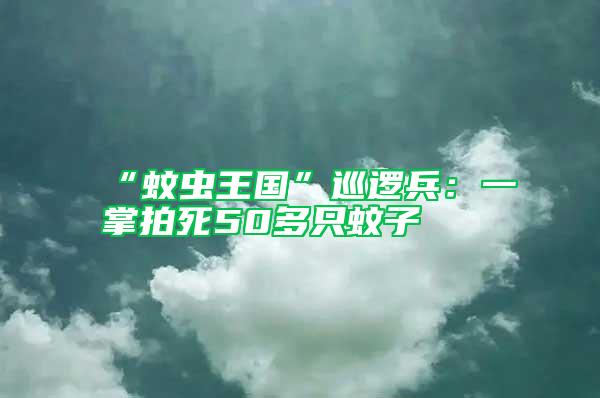 “蚊蟲王國(guó)”巡邏兵：一掌拍死50多只蚊子