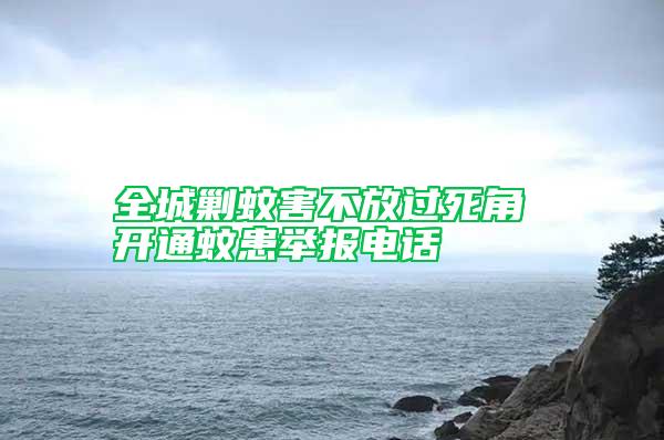 全城剿蚊害不放過死角 開通蚊患舉報(bào)電話