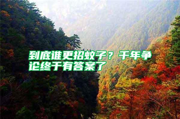 到底誰更招蚊子？千年爭論終于有答案了