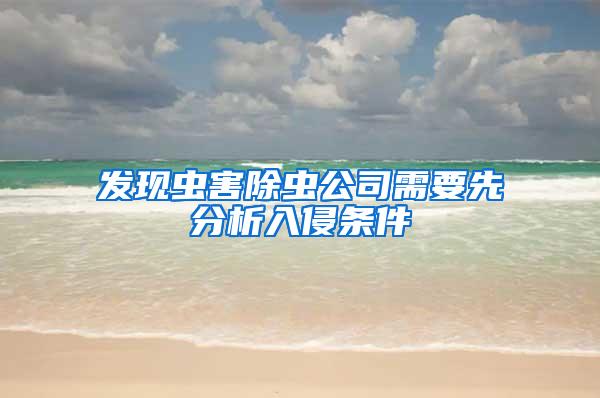 發(fā)現(xiàn)蟲害除蟲公司需要先分析入侵條件