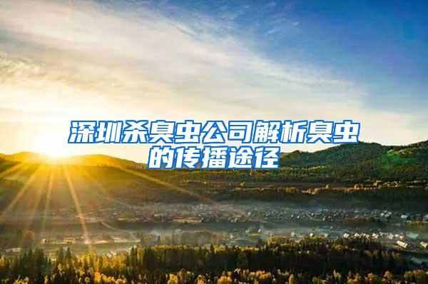 深圳殺臭蟲公司解析臭蟲的傳播途徑