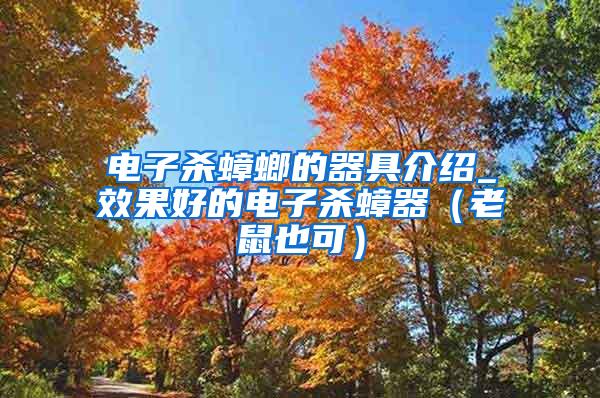 電子殺蟑螂的器具介紹_效果好的電子殺蟑器（老鼠也可）