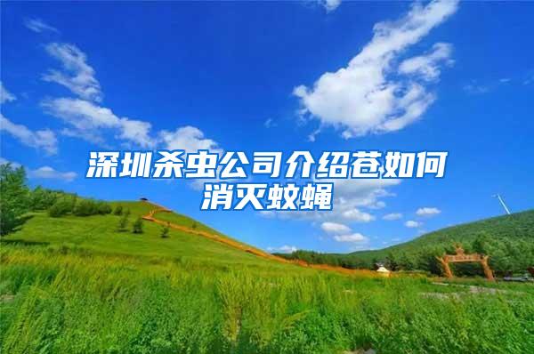 深圳殺蟲公司介紹蒼如何消滅蚊蠅