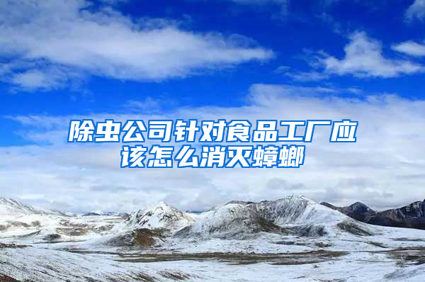 除蟲公司針對食品工廠應該怎么消滅蟑螂