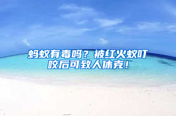 螞蟻有毒嗎？被紅火蟻叮咬后可致人休克！