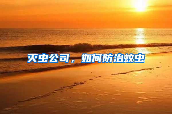 滅蟲公司，如何防治蚊蟲