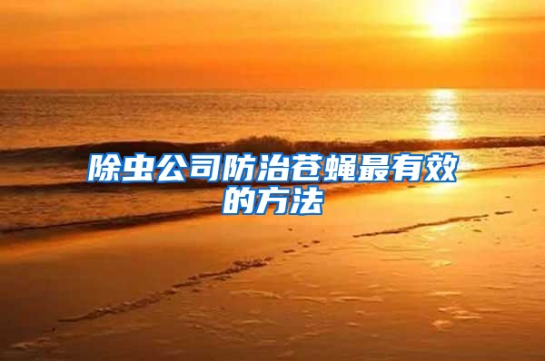 除蟲公司防治蒼蠅最有效的方法
